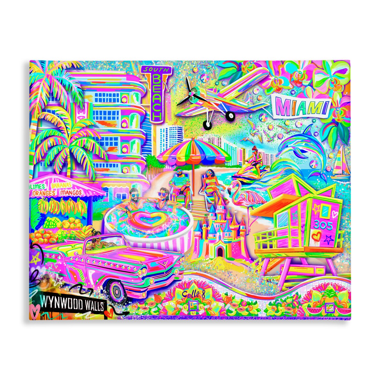 Stupell Industries Miami Fun Collage Canvas, design by Jess Stempel